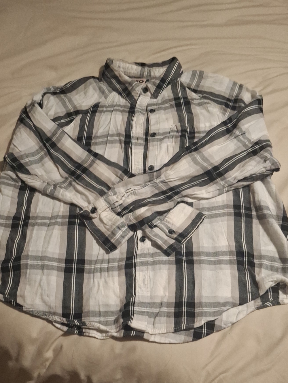 SO Black And White Flannel Shirt